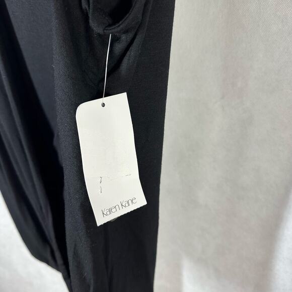 Karen Kane Layered Drape Front Casual Minimalist Top Black Size Large Stretch - Picture 4 of 8